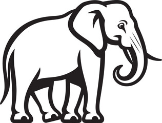 Regal Pachyderm Vector Graphics Depicting a Stately Elephant Noble Elephant Vector Logo of a Dignified Elephant Silhouette