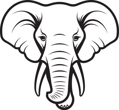 Ponderous Power Vector Logo Depicting the Ponderous Power of Elephants Sublime Strength Vector Design Conveying the Sublime Strength of Elephants