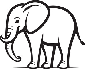 Majestic Elephant Vector Logo Showcasing the Majestic Magnificence of Elephants Elephant Essence Vector Design Portraying the Essence of Elephants