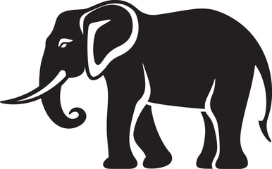 Regal Pachyderm Vector Graphics Depicting a Stately Elephant Noble Elephant Vector Logo of a Dignified Elephant Silhouette