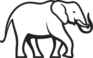 Elephant Icon Iconic Elephant Representation in Vector Art Royal Pachyderm Vector Graphics Depicting the Regal Demeanor of an Elephant