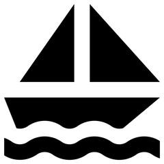 sailboat icon, simple vector design