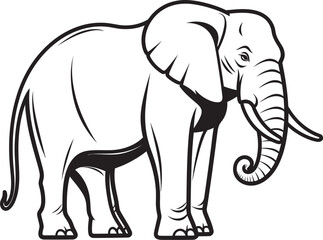 Elephant Elegance Vector Design Illustrating the Graceful Beauty of an Elephant Regal Elephant Vector Graphics Portraying the Royal Demeanor of an Elephant