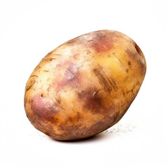 Fototapeta premium image of a potato with an artistic watercolour style, isolated white background, natural and appetising colours сreated with Generative Ai