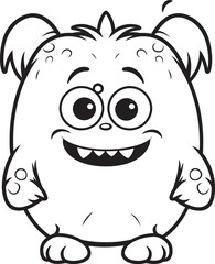 Naklejka premium Enigmatic Monster Ensemble Vector Graphics of Cute Cartoon Monsters Cuddly Creature Carnival Vector Designs for Adorable Creatures