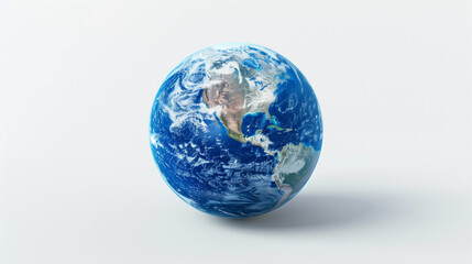 Fototapeta premium Blue planet earth isolated on white background