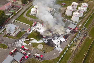 Fire at lukoil oilbal. The oil loading station burned down. Smoke fire