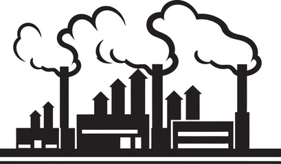 Obraz premium Smoggy Skies Factory Air Pollution Vector Design Ensemble Toxic Outcry Vector Graphics and Icon Assortment