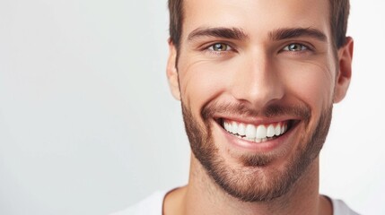 Obraz premium Charming Man with Captivating Smile - Portrait of Joy and Confidence, Generative AI