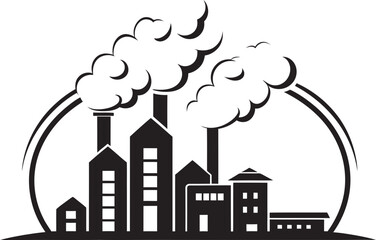 Emission Evolution Vector Graphics and Iconography Embodying Air Pollution Chemical Chaos Vector Logo and Design Reflecting Factory Pollution