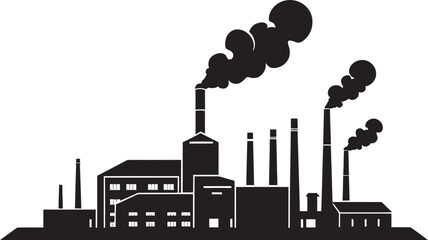 Industrial Intrusion Vector Graphics and Icon Set Reflecting Air Pollution Polluted Progression Vector Logo and Design Illustrating Factory Air Pollution
