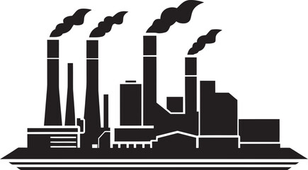 Chemical Cloudscape Vector Factory Logo and Design Displaying Chemical Air Contamination Polluted Perspectives Vector Graphics and Icons Illustrating Environmental Contamination