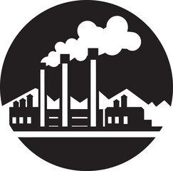 Urban Smog Vector Graphics and Icons Highlighting Air Pollution Effects Factory Fallout Vector Logo and Design Reflecting Factory Pollution