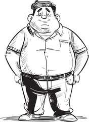 Chubby Crusader Vector Graphics Depicting the Fat Man Icon Portly Paragon Vector Logo and Design Showcasing the Fat Man Emblem