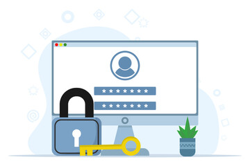 concept of personal data security, online cyber data security, data management and data protection from hacker attacks and padlock icon, internet technology network. flat vector illustration.