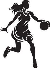 Slam Surge Vector Illustration of a Female Basketball Player Executing a Dunk Basket Bombshell Vector Icon Depicting a Female Basketball Players Dunk