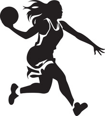 Skybound Sensation Vector Illustration of a Female Basketball Players Dunk Rim Rouser Vector Icon Illustrating a Female Basketball Players Slam Dunk