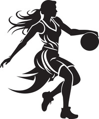 Rim Raptor Vector Graphics Featuring Female Players Dunk Dunk Dynasty Female Basketball Player Dunk Vector Logo and Design