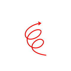 Vector hand drawn red spiral lines