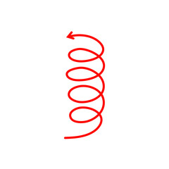 Vector hand drawn red spiral lines