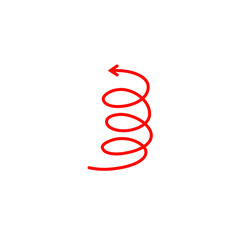 Vector hand drawn red spiral lines