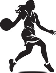 Slam Surge Vector Graphics Depicting Female Players Slam Dunk Dunk Dazzle Female Basketball Player Dunk Vector Icon