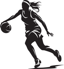 Basket Bombshell Vector Design of a Female Basketball Player Dunking Dunk Diva Vector Illustration Depicting a Female Basketball Player Making a Dunk