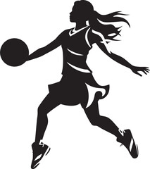 Rim Rockstar Vector Icon Illustrating a Female Basketball Players Dunk Dunk Divinity Vector Graphics of a Female Basketball Player Dunking