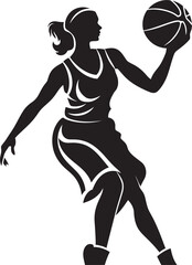 Dunk Divinity Vector Graphics of a Female Basketball Player Dunking Basket Boss Vector Logo and Design Featuring a Female Basketball Players Dunk