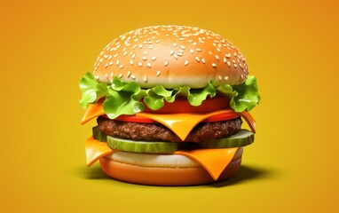 Delicious lookingd burger with simple background