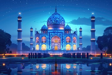 ramadan decoration and islamic vibes greeting card background