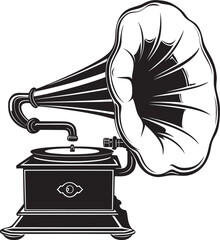 Melodic Mementos Vector Gramophone Emblem Nostalgic Niche Gramophone Vector Logo and Design