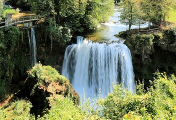 Fototapeta na wymiar Waterfall in the old mill village Rastoke, Slunj, Croatia