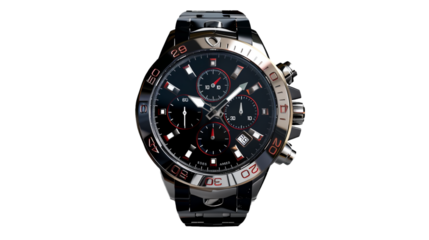 A sporty chronograph watch, its rugged design complemented by bold accents, ready to accompany you on any adventure