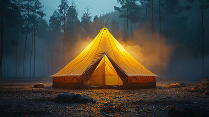 Outdoor Tent, Simple Bright  Yellow - 764750108