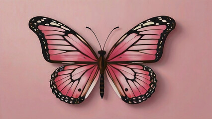 butterflies in the corner  of the background with text empty space in the middle with colorful design on the background in orange red and different color card decoration and design 