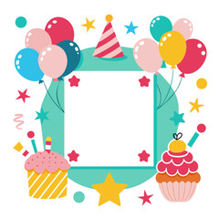Birthday Collage Picture Frame Vector