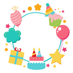 Birthday Collage Picture Frame Vector