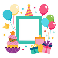 Birthday Collage Picture Frame Vector