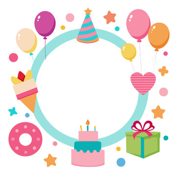 Birthday Collage Picture Frame Vector