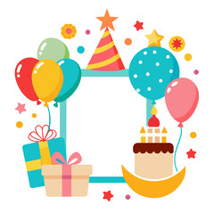 Birthday Collage Picture Frame Vector
