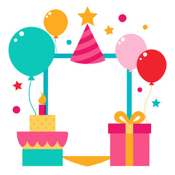 Birthday Collage Picture Frame Vector