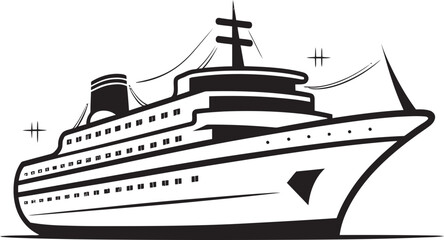 Rhythmic Routes Ship Emblem Reflecting Musicians Journey Harmony Hull Vector Ship Icon with Melodic Touch