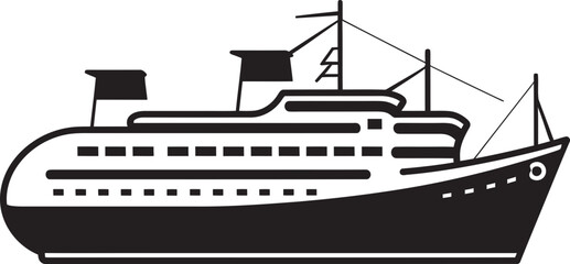 Obraz premium Harmony Hull Vector Ship Icon with Melodic Touch Serenade Sails Ship Logo Embodied with Musicality