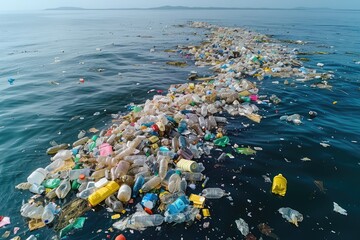 Fototapeta na wymiar Plastic pollution from waste single use plastic professional photography