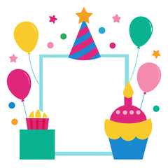 Birthday Collage Picture frame Vector Illustration