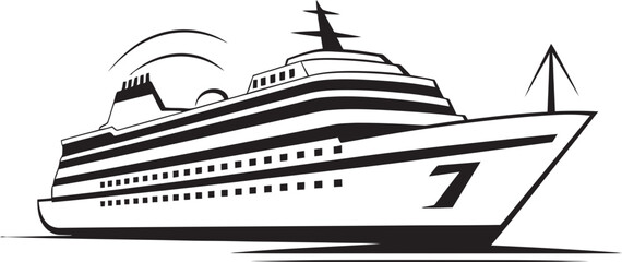 Harmonic Horizons Ship Vector Logo for Musicians Symphonic Seafaring Musician Artist Ship Design