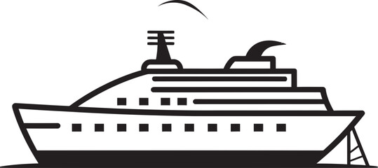 Obraz premium Crescendo Cruiser Ship Design Embracing Melody Melodic Maritime Vector Ship Logo for Musicians