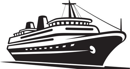 Obraz premium Melody Mast Vector Ship Emblem for Musician Artists Tuneful Transit Ship Logo Embodied with Rhythm