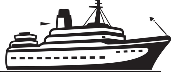 Melodic Maritime Ship Logo Infused with Harmony Rhythmic Routes Musical Artist Ship Iconic Emblem